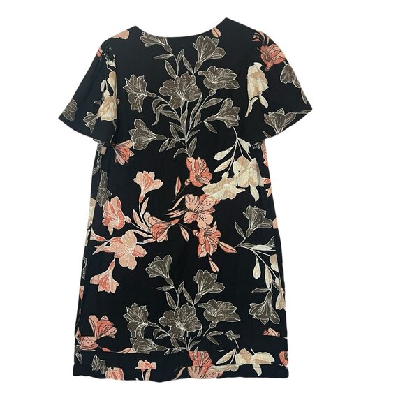 Nicole Miller Original Shift Dress Linen Blend Medium Size Floral V Neck - Picture 4 of 12